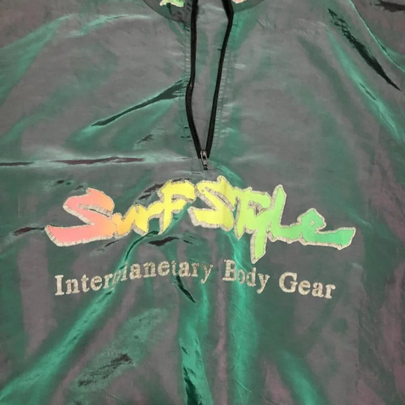 Vintage Surf  Style Body Gear Windbreaker Jacket Iridescent Retro One Size - Picture 2 of 16